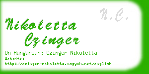 nikoletta czinger business card